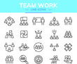 © alan - Conjunto de ícones sobre trabalho em equipe para infográficos ou websites