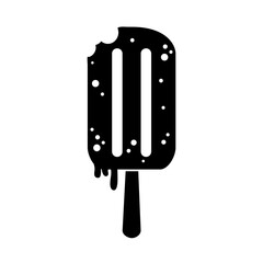 Wall Mural - ice cream in stick silhouette style isolated icon