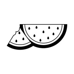 Wall Mural - watermelon fruit tropical fresh in silhouette style isolated icon