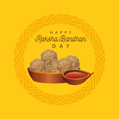 Poster - happy raksha bandhan celebration with candle and food