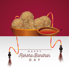 Canvas Print - happy raksha bandhan celebration with candle and food