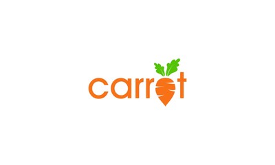 Canvas Print - Creative and modern sweet carrot for fruit, vegetable and restaurant logo design vector editable on white background