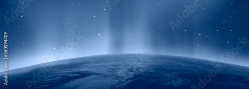 Fotografía Northern lights aurora borealis over planet Earth Elements of this image furnis