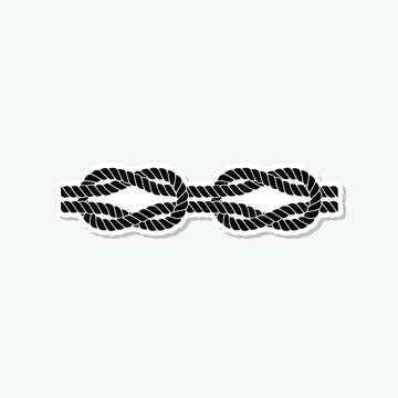 Reef knot sticker icon isolated on gray background