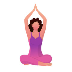 Sticker - Faceless Woman Doing Sukhasana Yoga Pose.