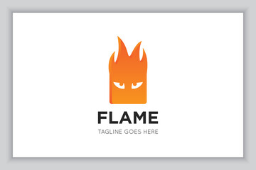 Sticker - fire flame logo and icon vector illustration design template