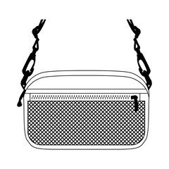 Sling bag vector illustration flat outline template