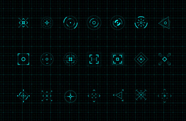 Wall Mural - hud callout target design elements. set of callout futuristic pointer. design elements for fui, cont