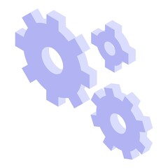 Gear system marketing icon. Isometric of gear system marketing vector icon for web design isolated on white background