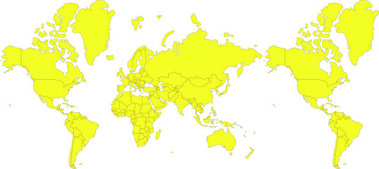 Wall Mural - Continuous map of the world