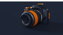 Blue Orange White Digital DLSR Camera 3d Illustration 3d Render