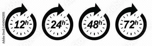 Fotografía 12, 24, 48 and 72 hours clock arrow