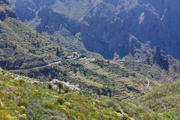 Canvas Print - Breathtaking landscape in road to Masca, small village in Tenerife island, Spain