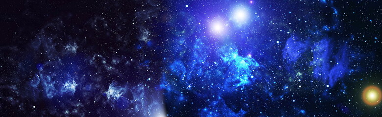 Starry outer space background texture . Blue dark night sky with many stars. Milky way on the space background