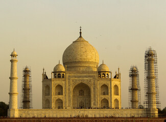 Tajmahal in Agra, the symbol of love and the most beautiful building in the world. UNESCO WORLD HERITAGE SITE and one of world's wonder of India