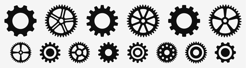 Wall Mural - gear wheel icon set. simple gear wheel collection. cogwheel. gear icons. vector