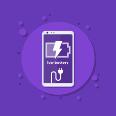 Poster - Low battery vector icon with phone