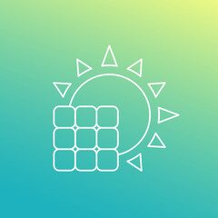 Canvas Print - solar panel icon, line design