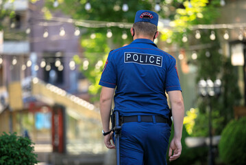 Sticker - policeman in street