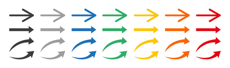 arrows colorful set .arrows. arrow icon. colorful arrows . vector illustration