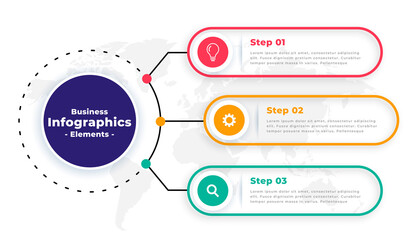 Sticker - tree steps modern business infographic template design