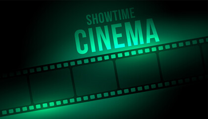 Wall Mural - showtime cinema background with film strip reel