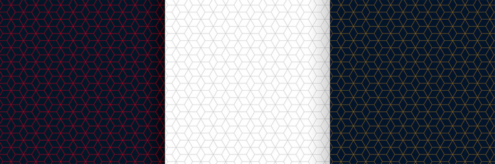 Poster - set of hexagonal lines pattern background design