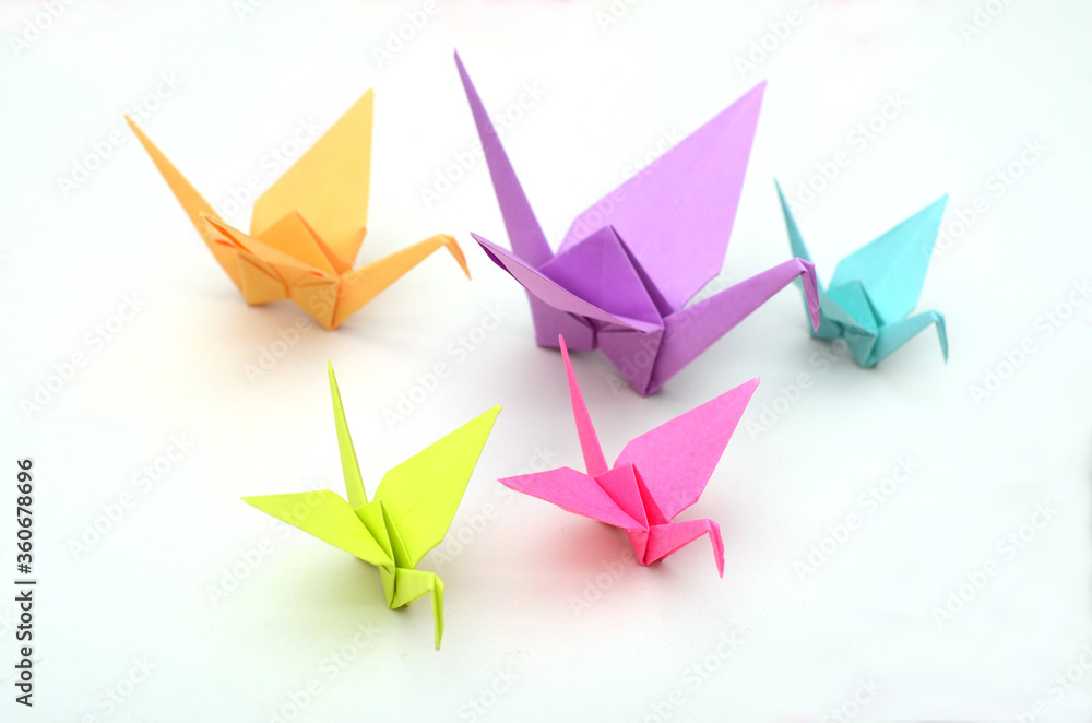 origami birds - obrazy, fototapety, plakaty 