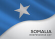 Somalia Independence Day Somalia flag fabric waving background