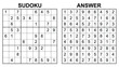 Vector sudoku with answer. Educational game with numbers for kids and leisure for adult on white background.