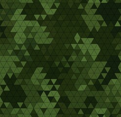 Canvas Print - Vector trendy low poly seamless pattern. Camouflage polygonal background