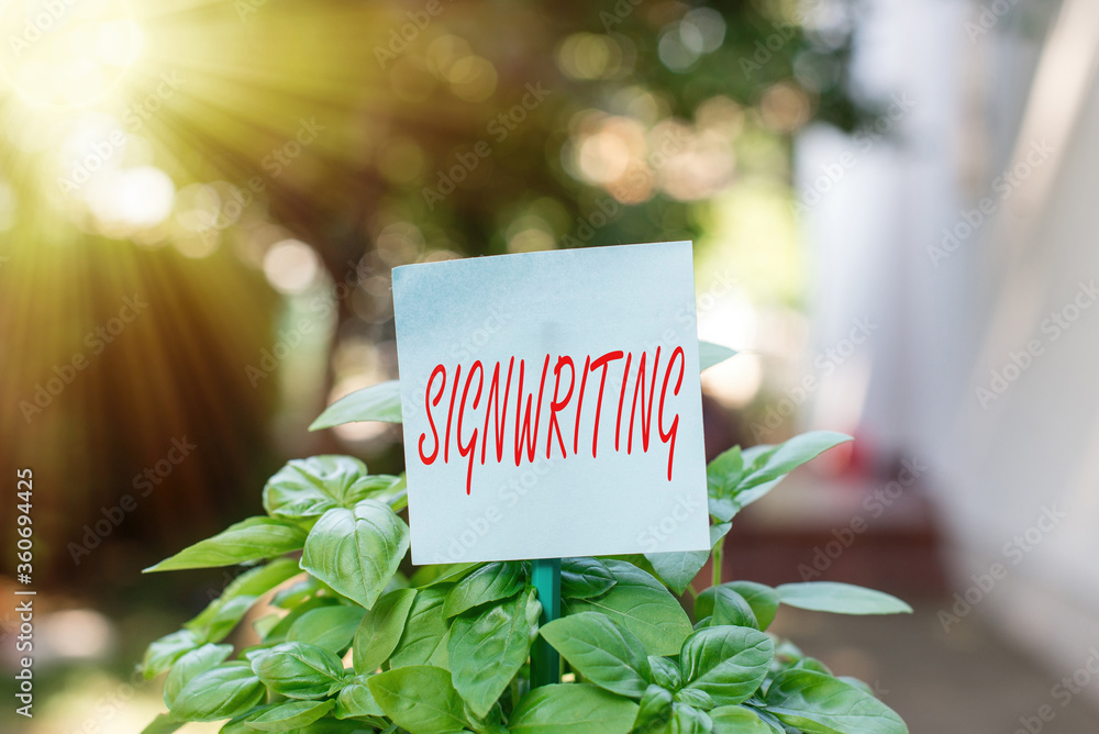 Writing note showing Signwriting. Business concept for any type of ...