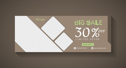 big sale facebook cover page or web banner template