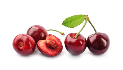 Poster - Sweet cherry with leaves