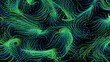 3d render of flow field visualization. Lines are curled and turbulence by wind simulation. Scientific concept background.....