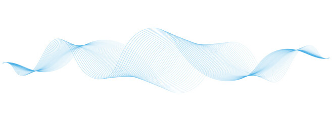 abstract blue wave lines on white background