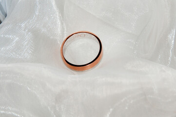 Wedding rings on white background