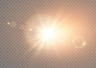 Vector transparent sunlight special lens flare light effect.