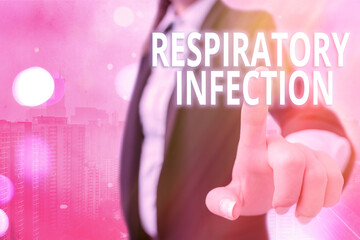 Writing note showing Respiratory Infection. Business concept for any infectious disease that directly affects the normal breathing Touch screen digital marking important details in business