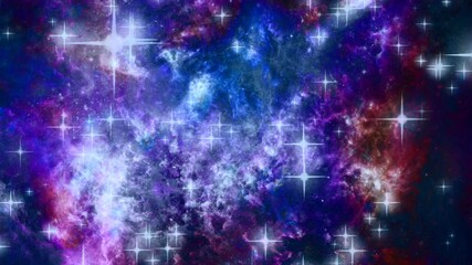 Sticker - Vivid Universe. Stars and nebulae in deep space animation. High quality footage