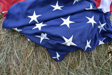 Sticker - American Flag on a Hay Bale