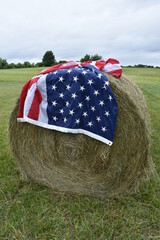 Sticker - American Flag on a Hay Bale