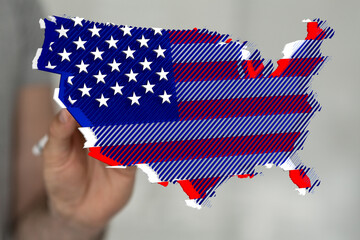 usa america map flag concept banner