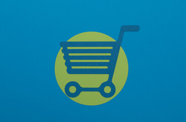 Shopping Cart Flat Design E-Commerce Icon concept