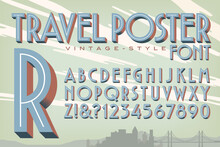 A Vector 3d Alphabet In The Style Of Vintage Travel Posters