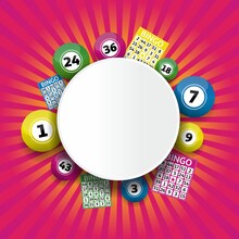 Bingo Lottery Balls And Bingo Cards Concept Vector Illustration