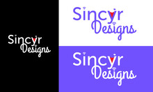 Sincyr Restaurant Logo Vector Brand Corporate Design Blue And Red Color Combination