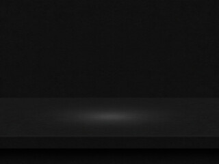 Wall Mural - room black floor for interior decoration or gym for exercise.used as background studio wall for disp