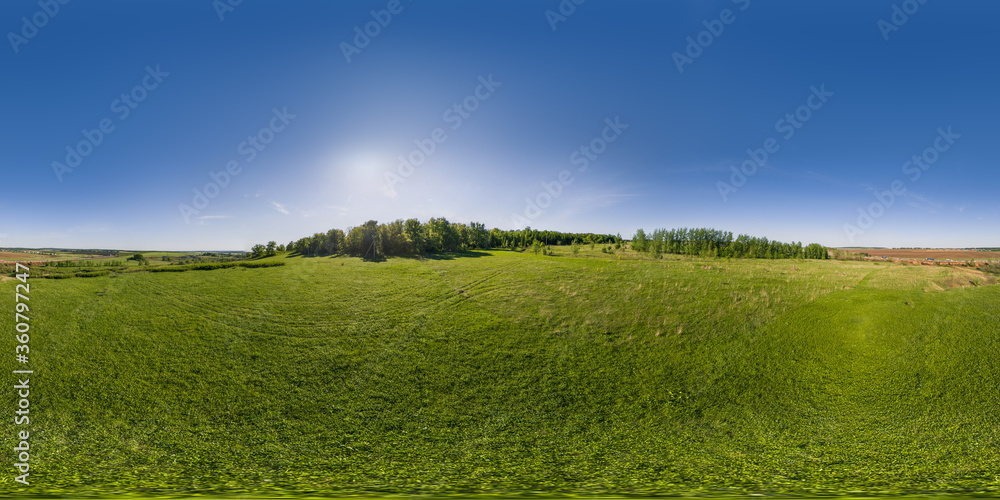 Clear sky environment map of summer weather. Full 360 Degree Aerial ...