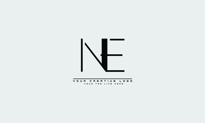 NE EN abstract vector logo monogram template